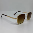 Óculos Hexagonal Master Gold Marrom