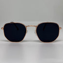 Óculos Hexagonal Rose Lente Preta