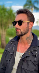 Óculos Bossa Nova Dark Bambu Redondo Polarizado