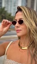 Óculos Living Gold Marrom