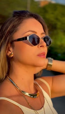 Óculos Losango Luxury Lente Preta