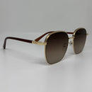 Óculos Hexagonal Legacy Gold Marrom