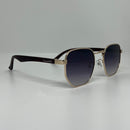 Óculos Hexagonal Gold Shadow Bambu Escuro