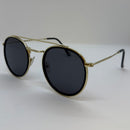 Óculos Double Round Gold Lente Preta
