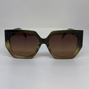 Óculos Esmeralda Verde Translúcido Degrade