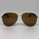 Óculos Aviador Delta Gold Lente Marrom