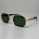 Óculos Hexagonal Retrô Viper Lente Verde