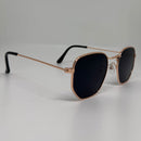 Óculos Hexagonal Rose Lente Preta