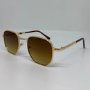 Óculos Hexagonal Master Gold Marrom