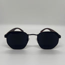 Óculos Hexagonal Bambu Escuro Dark