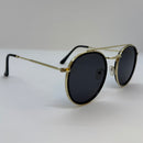 Óculos Double Round Gold Lente Preta