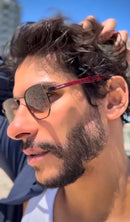 Óculos Hexagonal Bambu Bronze