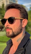 Óculos Bossa Nova Dark Bambu Redondo Polarizado