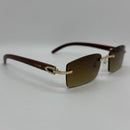 Óculos Mykonos Marrom Degrade Bambu Escuro