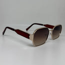 Óculos Hexagonal Retrô Charles Marrom Degrade