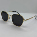 Óculos Hexagonal Babilônia Gold Lente Preta