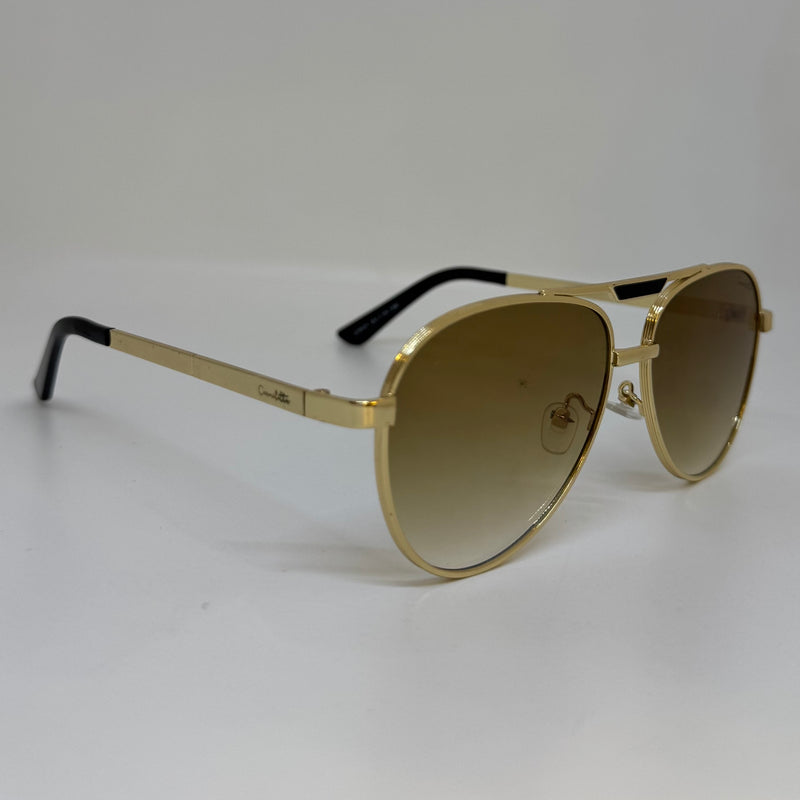 Óculos Aviador Guest Gold Marrom