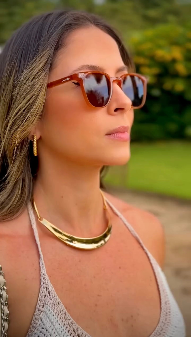 Óculos Square Caramelo