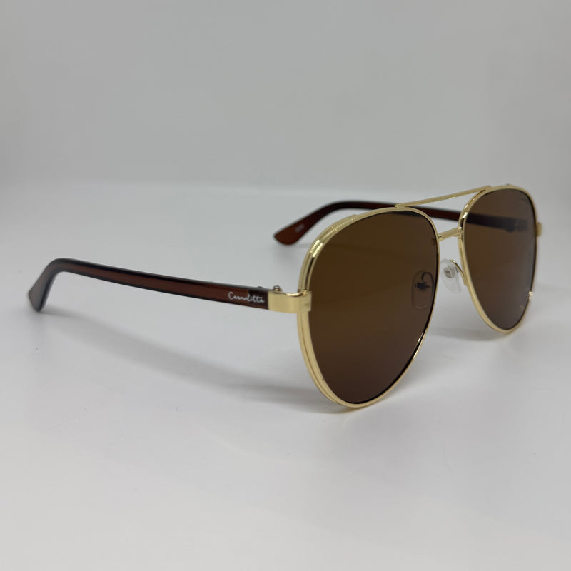 Óculos Aviador Delta Gold Lente Marrom