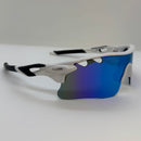 Óculos Race Branco Lente Azul Espelhada
