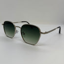 Óculos Hexagonal Babilônia Silver Verde Degrade