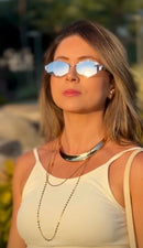 Óculos Losango Luxury Lente Cinza Degrade