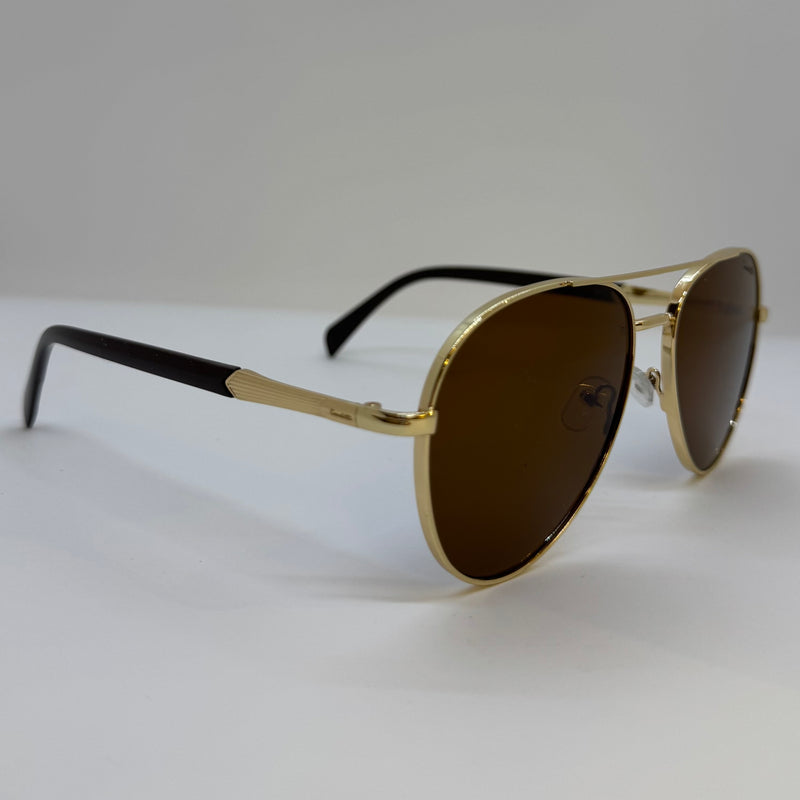 Óculos Aviador Falcon Gold Lente Marrom