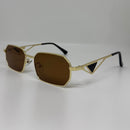 Óculos Hexagonal Fiorenzi Marrom Retrô