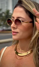 Óculos Vic Gold Tartaruga Retrô