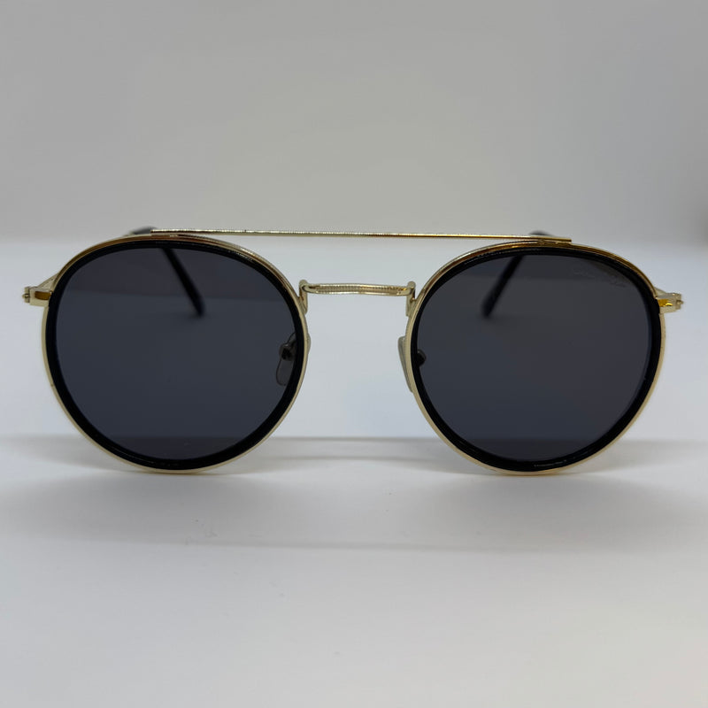 Óculos Double Round Gold Lente Preta