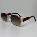 Óculos Hexagonal Retrô Charles Marrom Degrade