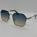 Óculos Hexagonal Grécia Silver Azul Degradei