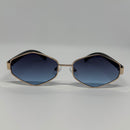 Óculos Losango Luxury Gold Azul  Degrade Duo