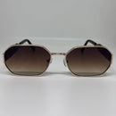 Óculos Hexagonal Retrô Charles Marrom Degrade