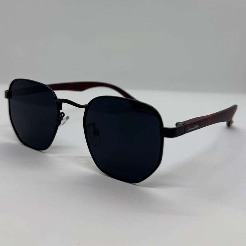 Óculos Hexagonal Bambu Escuro Dark