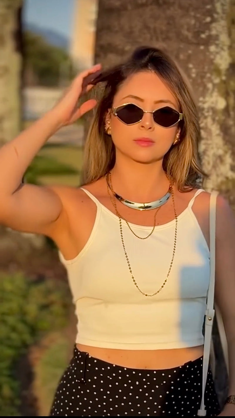 Óculos Losango Luxury Lente Preta