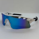 Óculos Race Branco Lente Azul Espelhada