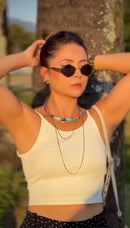 Óculos Losango Luxury Lente Verde