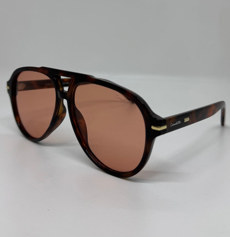 Óculos Aviador Wolner Tartaruga Lente Rose