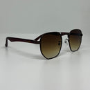 Óculos Hexagonal Bambu Bronze