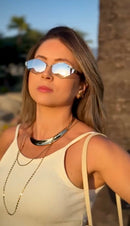 Óculos Losango Luxury Lente Cinza Degrade