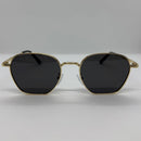 Óculos Hexagonal Babilônia Gold Lente Preta