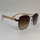 Óculos Hexagonal Bronze Bambu