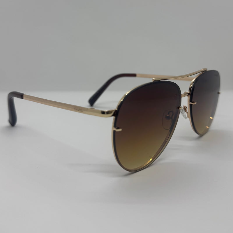Óculos Aviador Line Gold Marrom