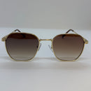 Óculos Hexagonal Italy Gold Marrom