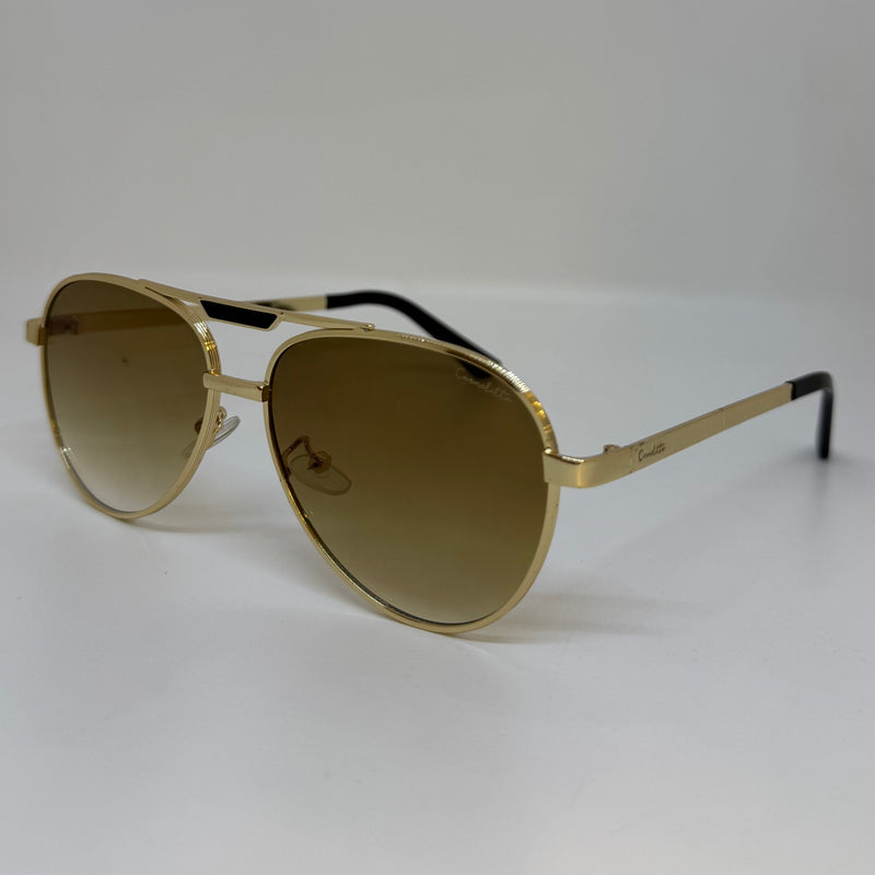 Óculos Aviador Guest Gold Marrom