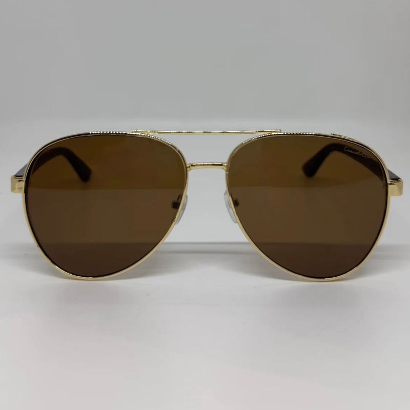 Óculos Aviador Delta Gold Lente Marrom