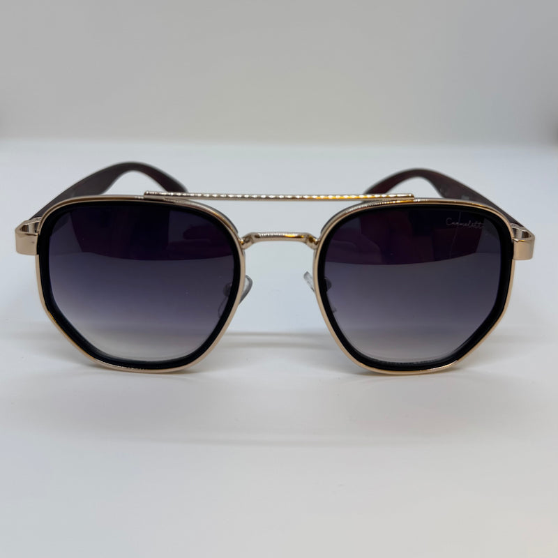 Óculos Martines Gold Shadow Bambu Escuro