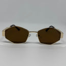 Óculos Hexagonal Luxury Gold Marrom