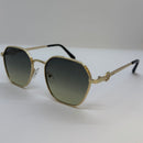 Óculos Hexagonal Grace Gold Lente Verde Degrade